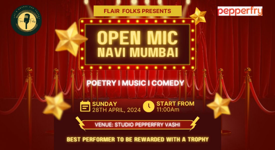 Flair Folks Open Mic Navi Mumbai, Studio Pepperfry Vashi, Navi Mumbai, 28 April 2024 AllEvents.in