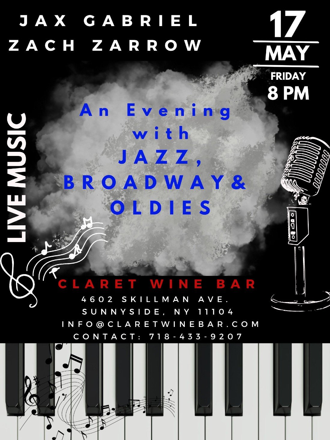 An Evening with JazzBroadway and Oldies Jax Gabriel featuring Zach