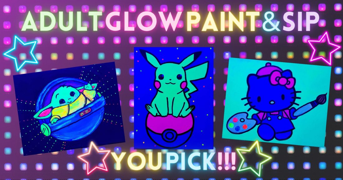 Adult Glow Paint & Sip, The Painted Lady Studio, Augusta, 27 April 2024