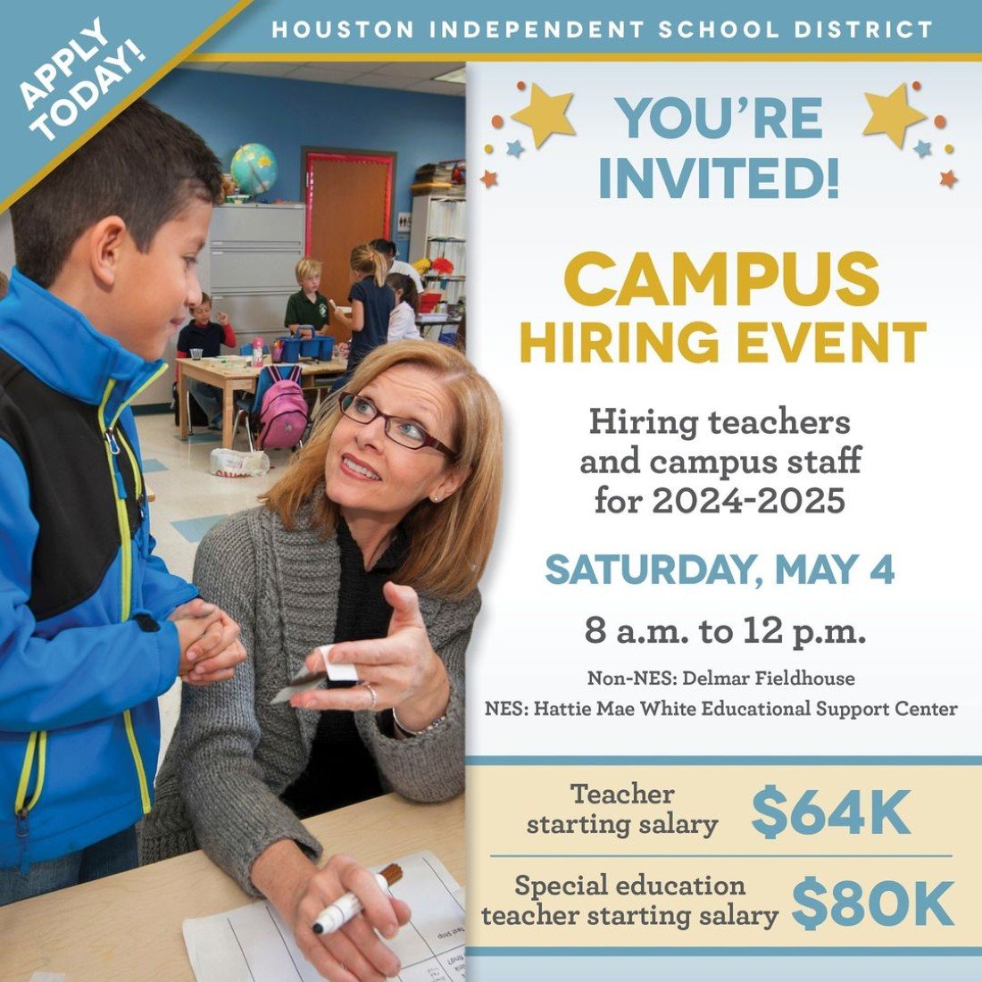 Houston Independent School District Campus Hiring Events Tickets, Non