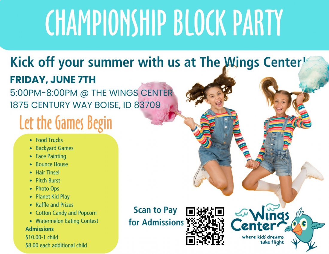 Championship Block Party Tickets, The Wings Center , Boise, 7 June 2024