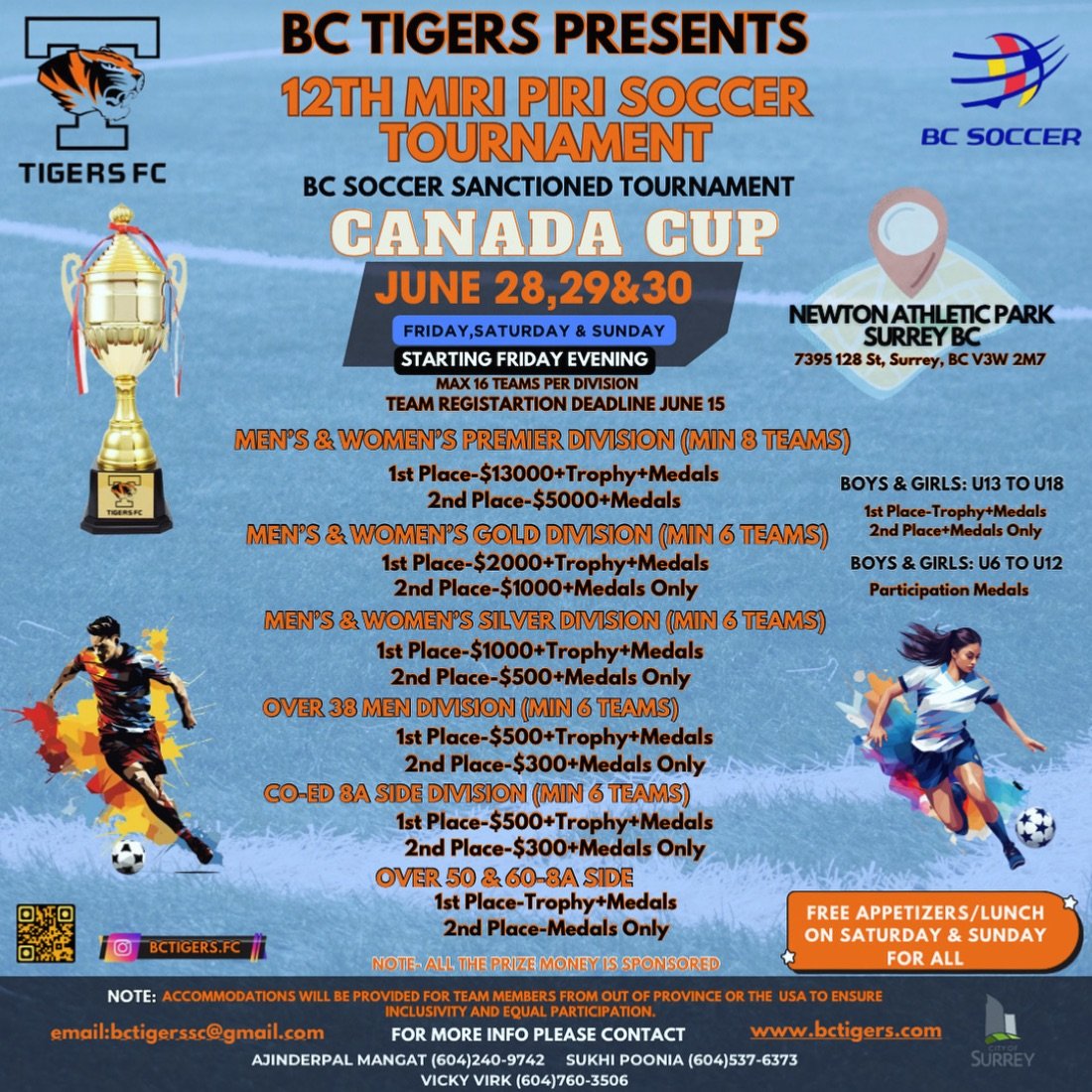 Canada Cup Soccer Event Tickets, Newton Athletic Park, Surrey, 28 June