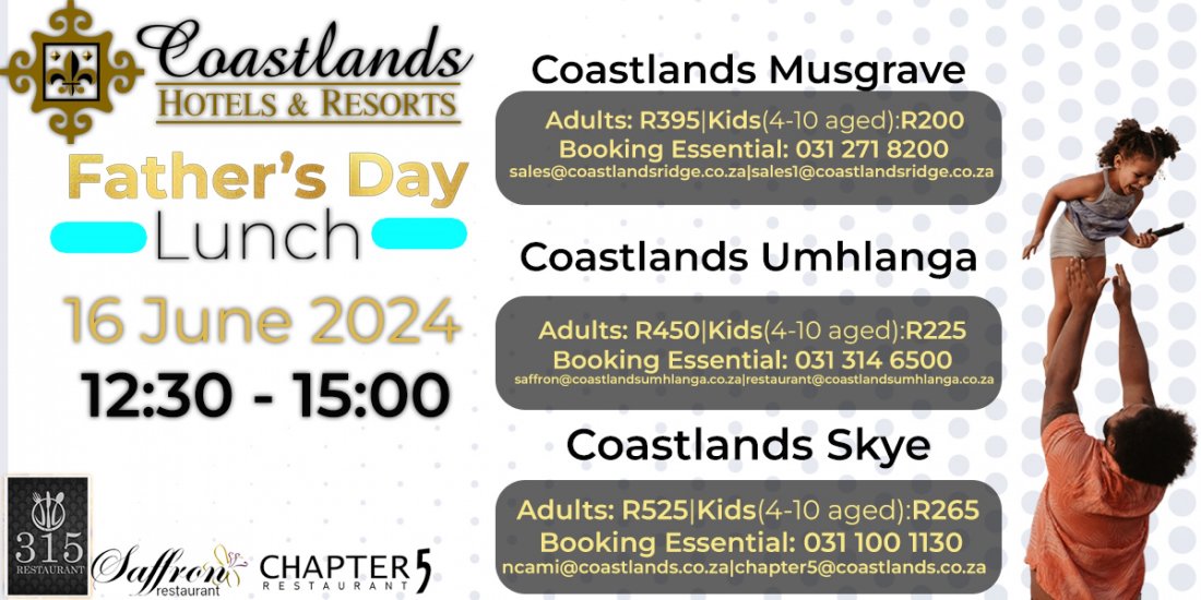 Fathers Day lunch, Chapter 5 Restaurant Coastlands Skye Hotel