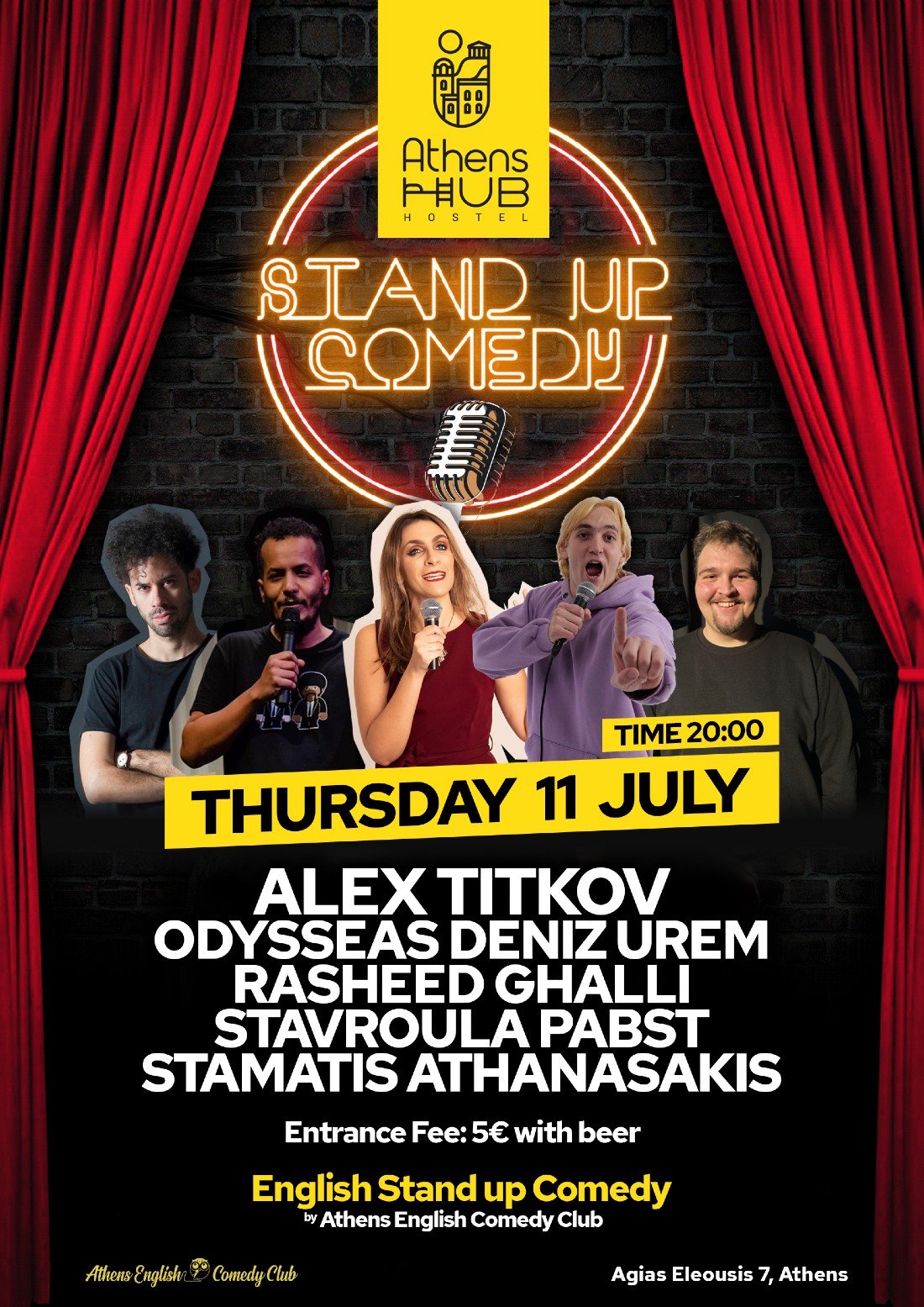 Standup comedy in ENG by comedians from Athens, Athens Hub Hostel, 11