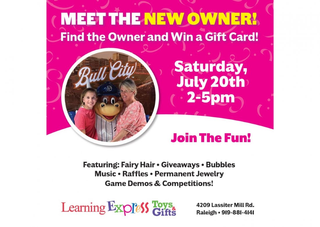 Meet the New Owner, Learning Express Toys & Gifts, Raleigh, 20 July