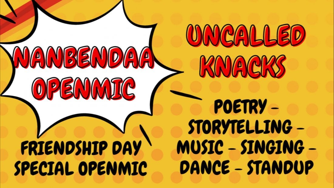 Nanbendaa Friendship Special Open mic by Uncalled Knacks, 3 August | Event in Chennai | AllEvents
