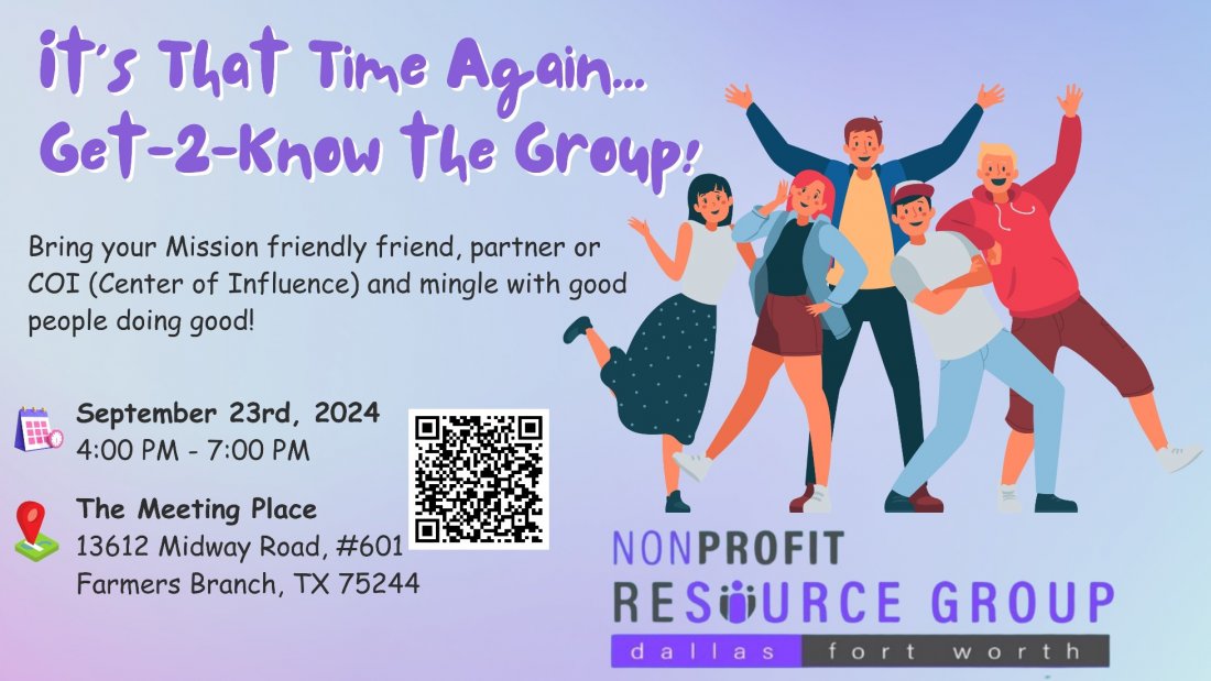 Get2Know the DFW Nonprofit Resource Group, The Meeting Place, Addison ...