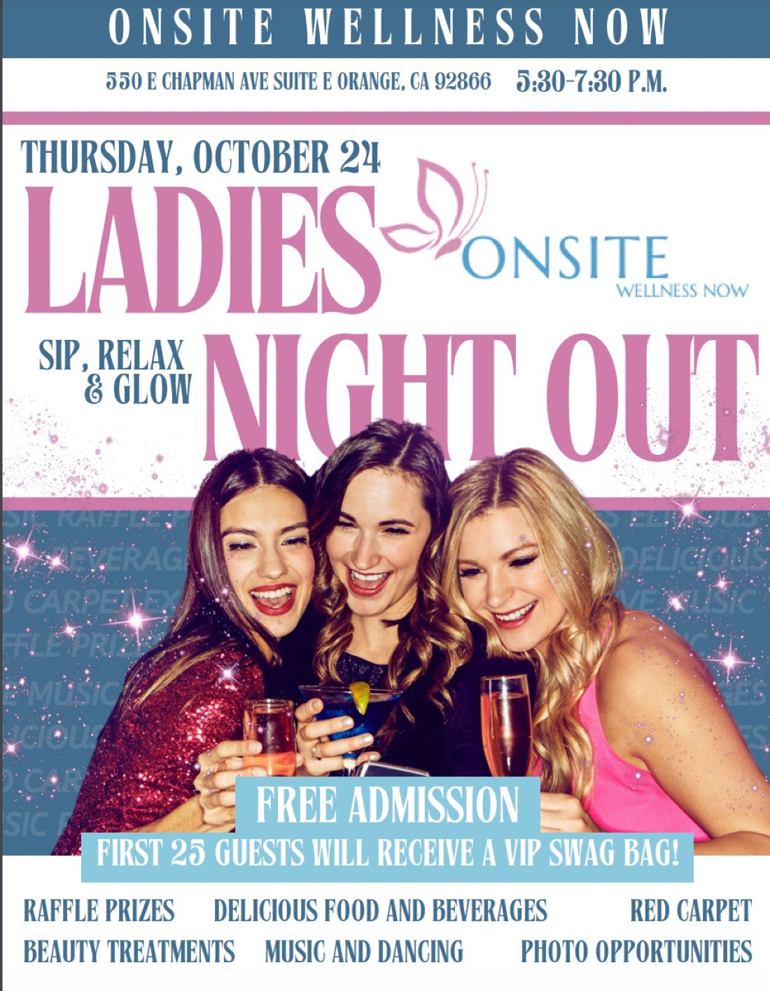 Ladies Night Out: Sip, Relax & Glow, Onsite Wellness Now, East Chapman ...