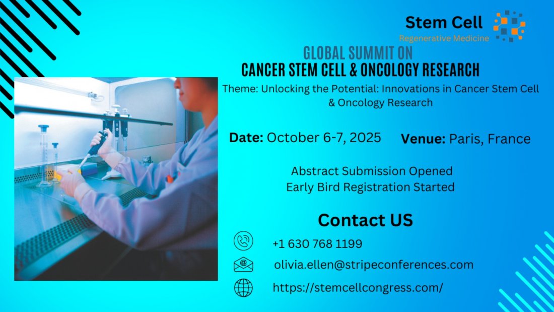 Cancer stem Cell and Oncology Research, 6 October | Event in Paris | AllEvents