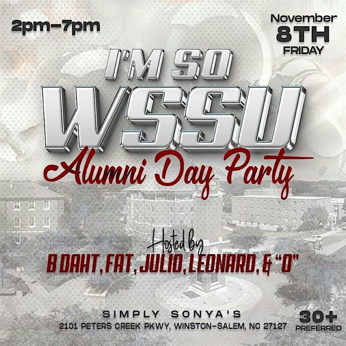 Im So WSSU Alumni Day Party 2024 NOV 8 Tickets, 2101 Peters