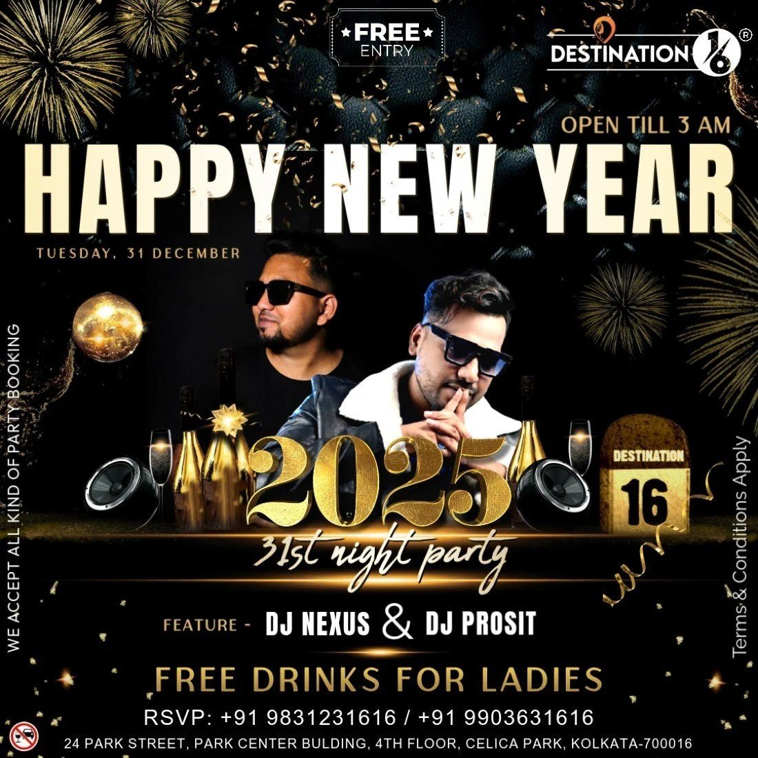 Biggest New Year Party at Park Street, Kolkata, Destination16, Kolkata, 31 December to 1 January ...