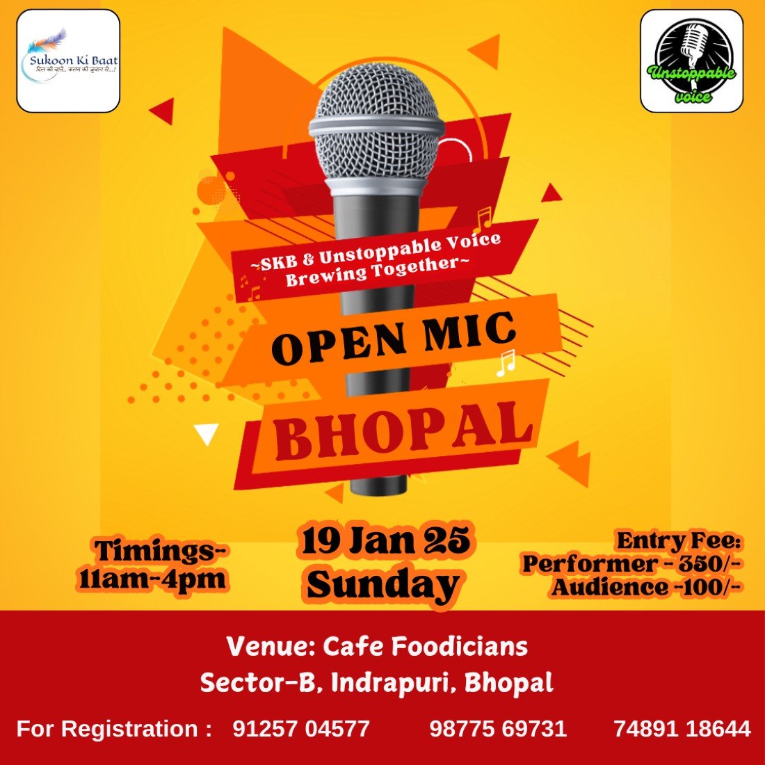 Open Mic "भोपाल" Tickets, FOODICIAN’S, Bhopal, 19 January 2025 AllEvents