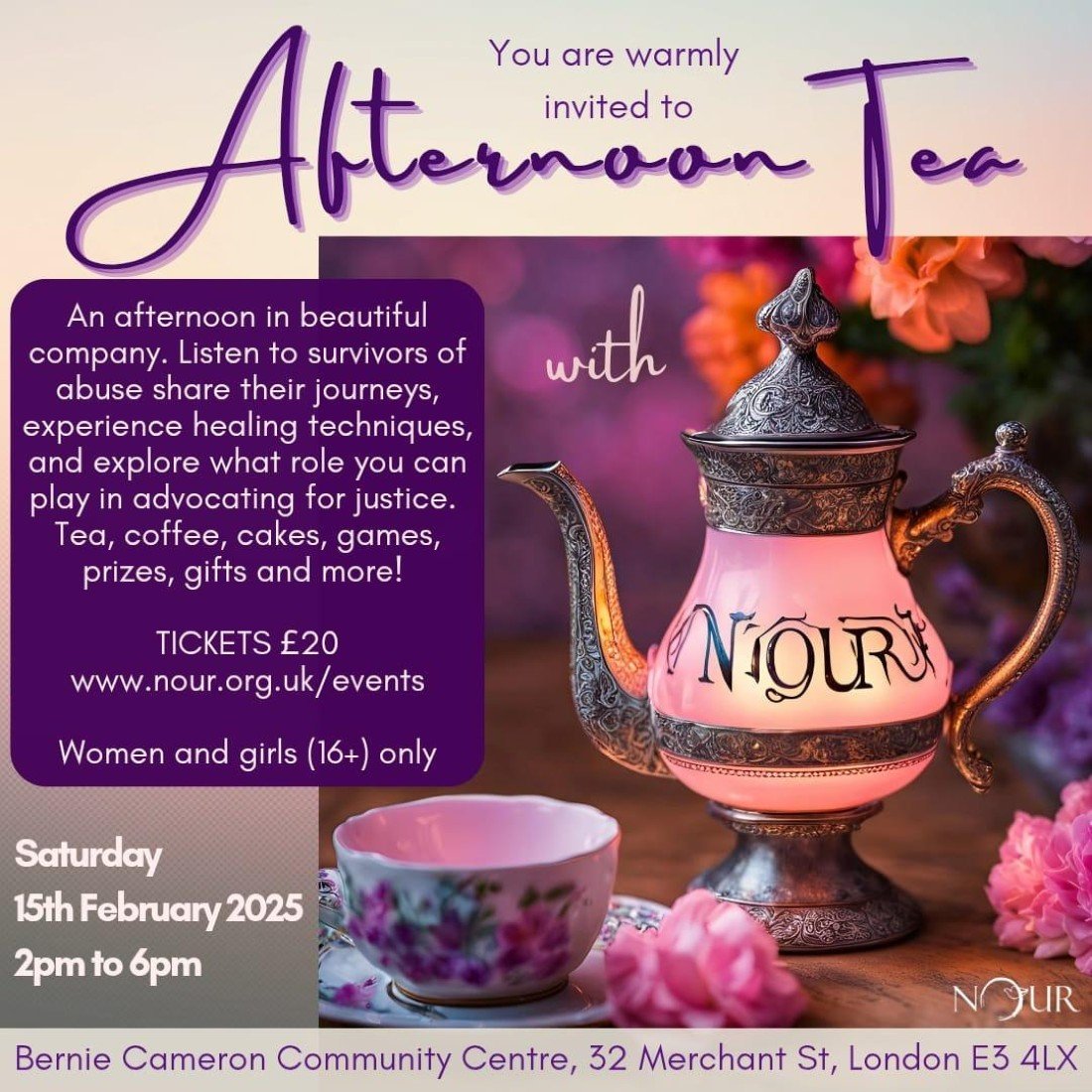 Afternoon Tea with Nour, Bernie Cameron Community Centre, London, 15 ...