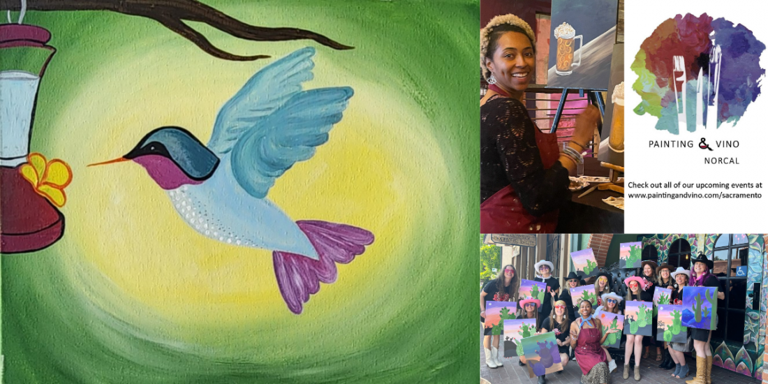 Paint and Sip Painting event Humming bird and Honey Water, River City ...