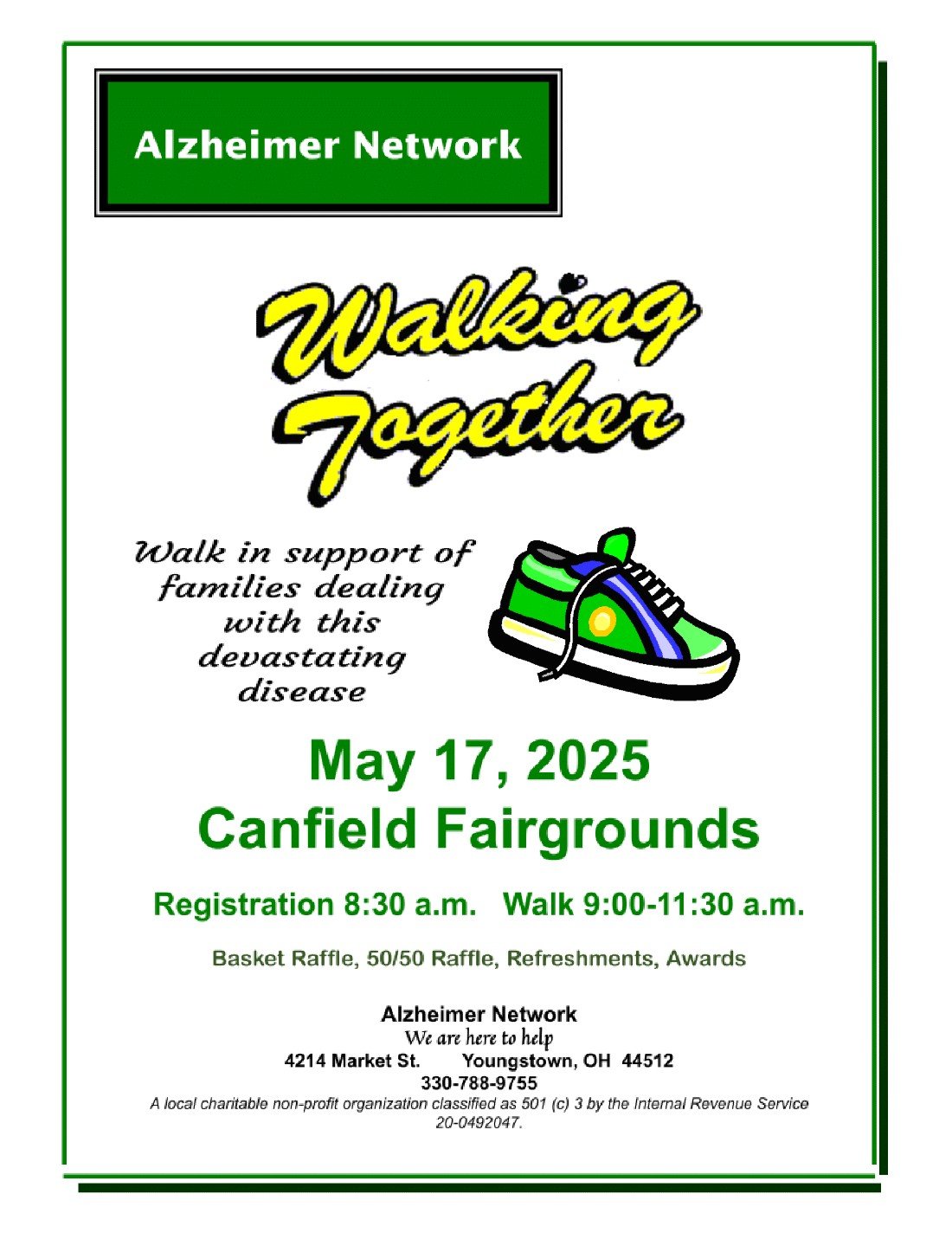 Alzheimer Network - Walking Together, 17 May | Event in Canfield | AllEvents