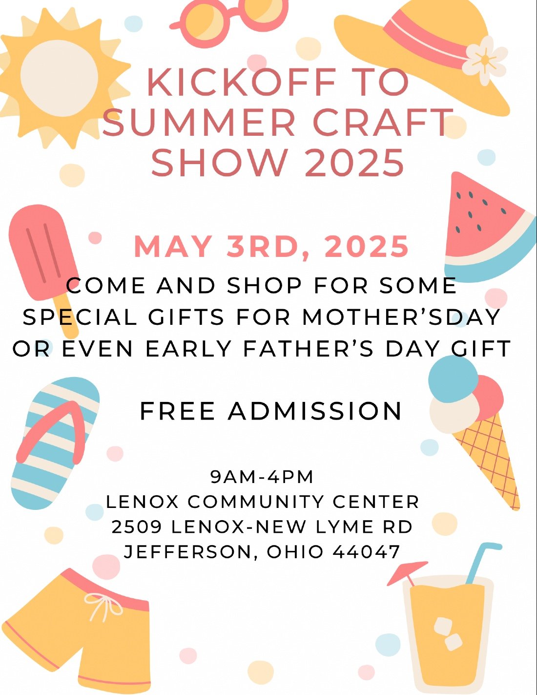 Kickoff to Summer Craft Show 2025, Lenox Community Recreation Center ...