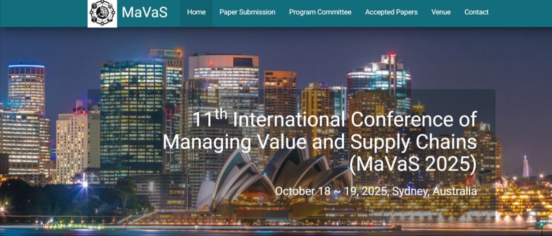 11th International Conference of Managing Value and Supply Chains (MaVaS 2025), 18 October | Event in Sydney