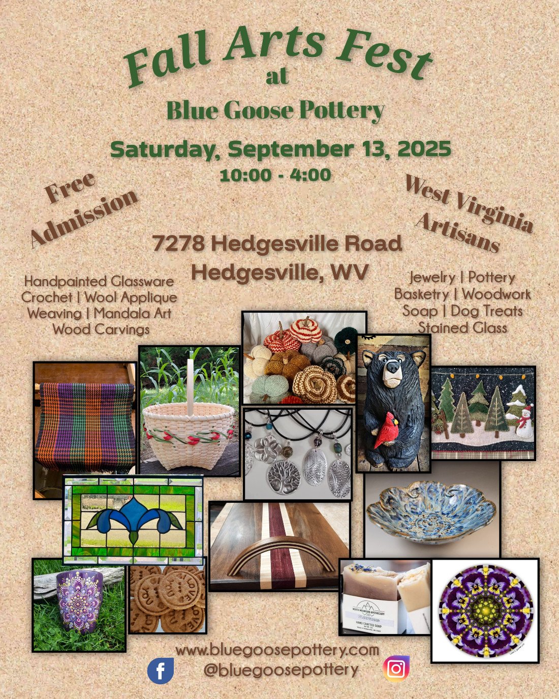 Fall Arts Fest at Blue Goose Pottery, 13 September | Event in Hedgesville | AllEvents