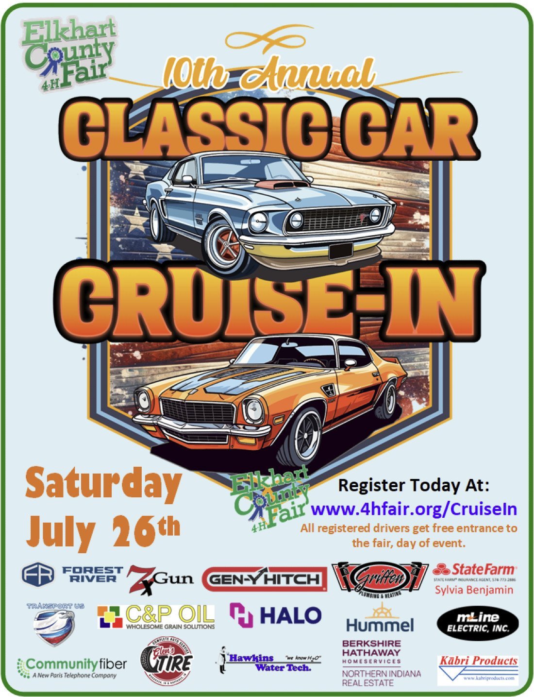 Elkhart County 4-H Fair Classic Car Cruise-in, 26 July | Event in Goshen | AllEvents