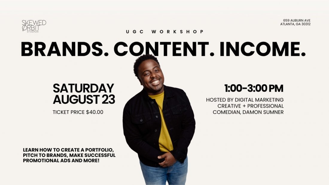 BRANDS. CONTENT. INCOME. with DAMON SUMNER , 23 August | Event in Atlanta | AllEvents
