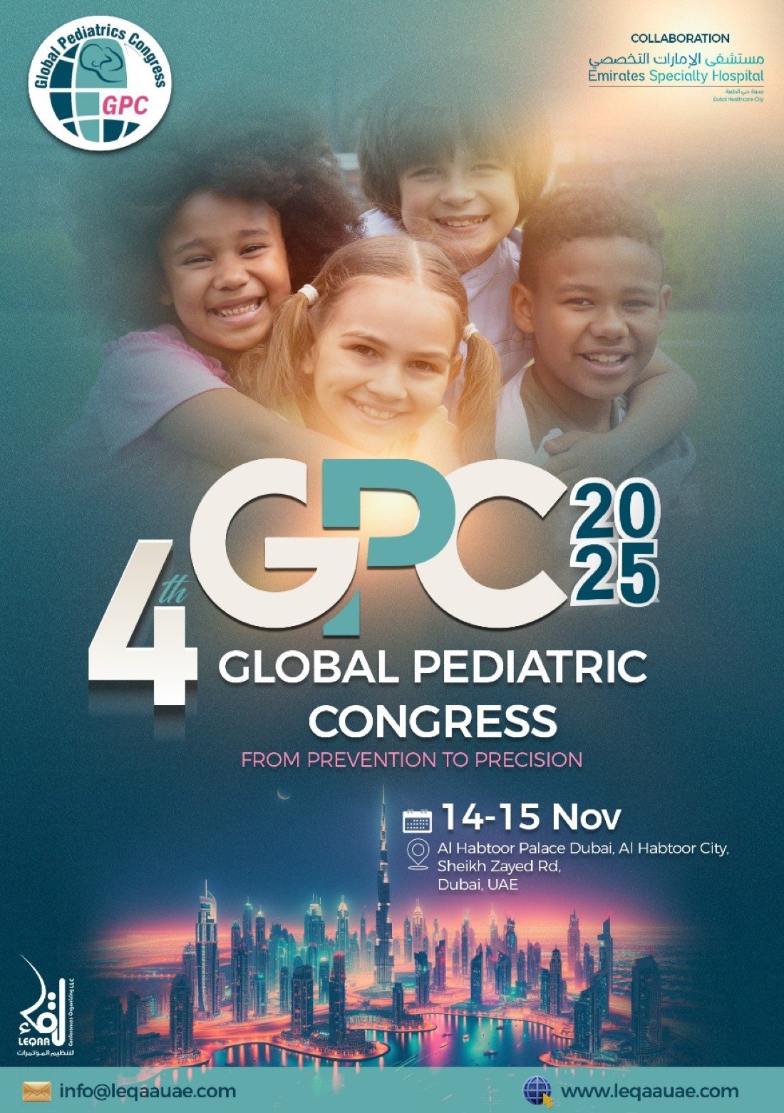4TH GLOBAL PEDIATRIC CONGRESS FROM PREVENTION TO PRECISION, 14 November | Event in Dubai | AllEvents