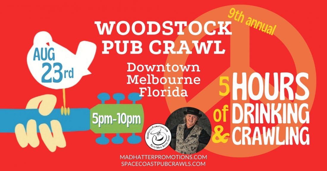 9th Woodstock Pub Crawl Melbourne, Sat, Aug. 23, 5 PM to 10 PM, 23 August | Event in Melbourne | AllEvents