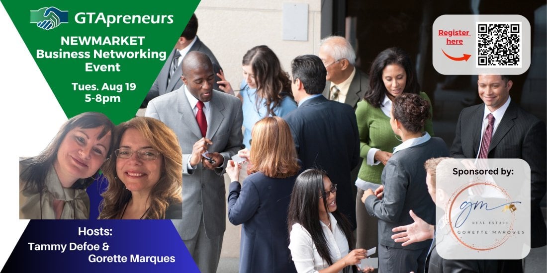GTApreneurs August 19 Newmarket Business Networking Event, 19 August | Event in Newmarket | AllEvents