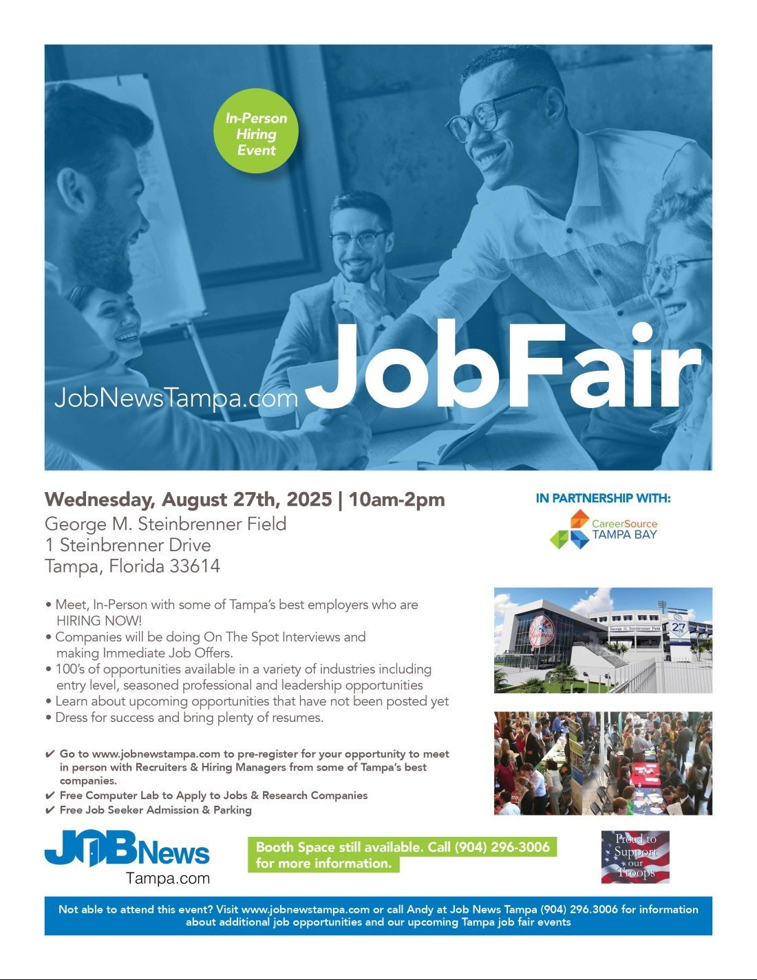 TAMPA JOB FAIR -   ** Local Companies Hiring for 100's of JOBS **, 27 August | Event in Tampa | AllEvents