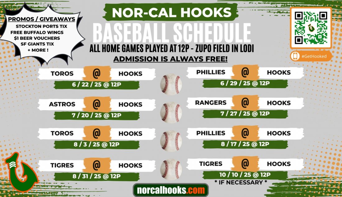 Nor-Cal Hooks - FREE Amateur Baseball Game @6.30p | Event in Lodi | AllEvents
