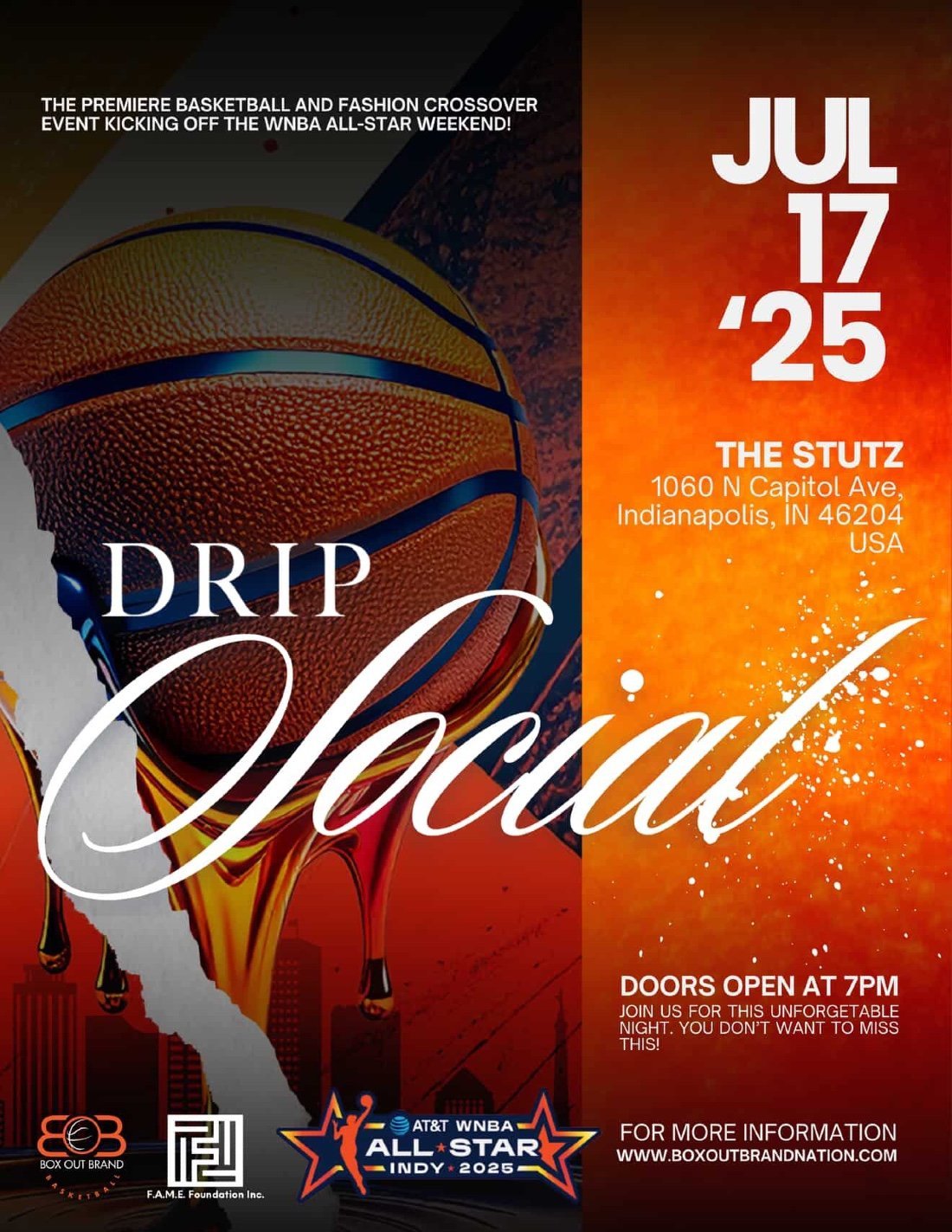 Drip Social WNBA All-Star Kickoff 2025, 17 July | Event in Indianapolis | AllEvents