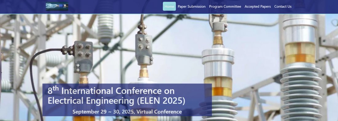 8th International Conference On Electrical Engineering (ELEN 2025), 29 September | Event in Vienna | AllEvents