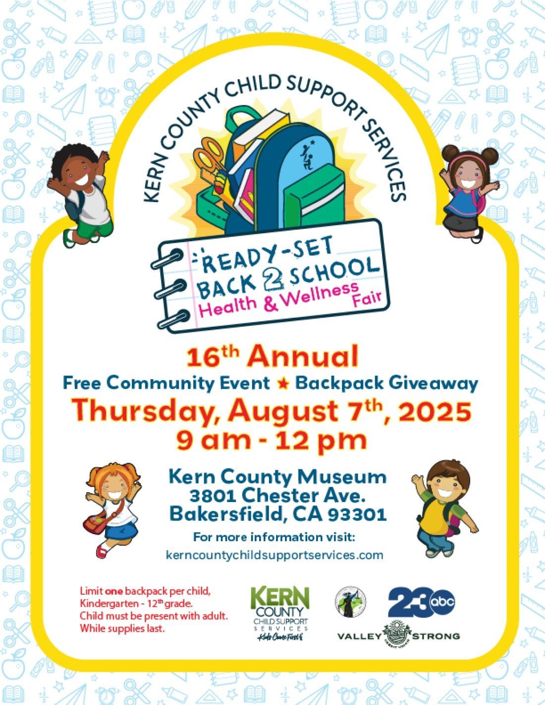 16th Annual Ready-Set Back 2 School Health & Wellness Fair, 7 August | Event in Bakersfield | AllEvents