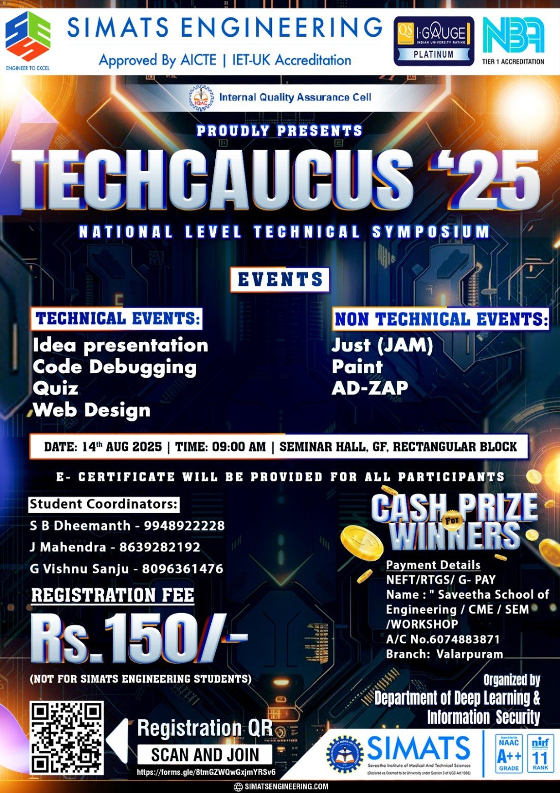 Symposium TechCaucus 2025, 14 August | Event in Chennai | AllEvents