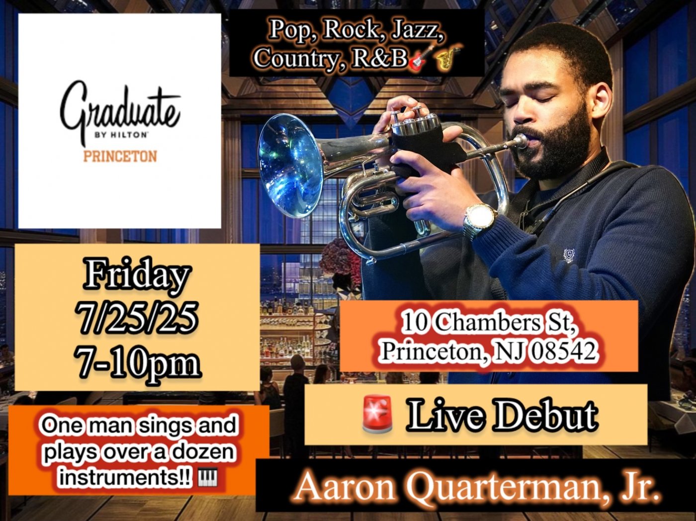 Qman Live Debut At Graduate by Hilton Princeton!, 25 July | Event in Princeton | AllEvents