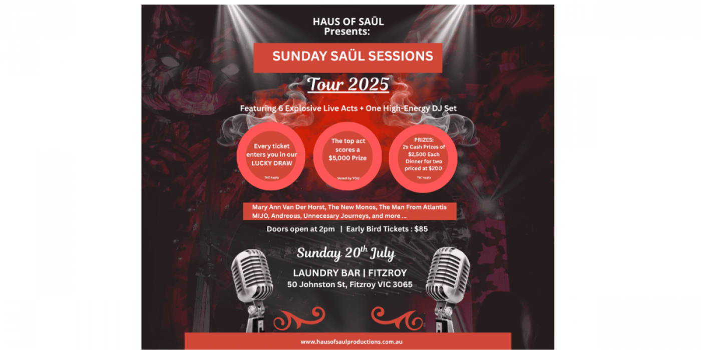 Sunday Saül Sessions, 20 July | Event in Melbourne | AllEvents