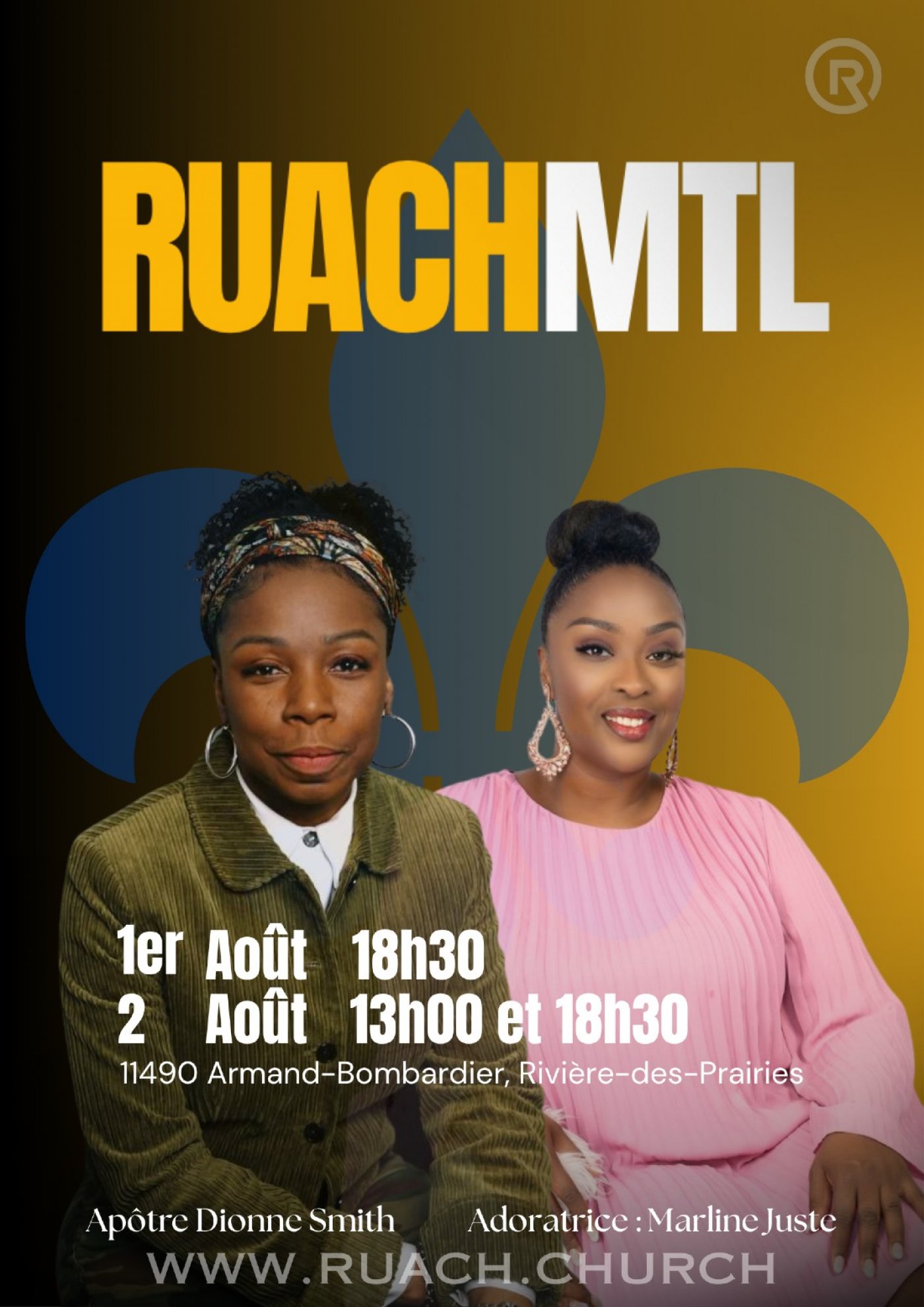 Soirées de louange prophétique & lancement officiel de RUACH MTL, 1 August | Event in Montréal-Est