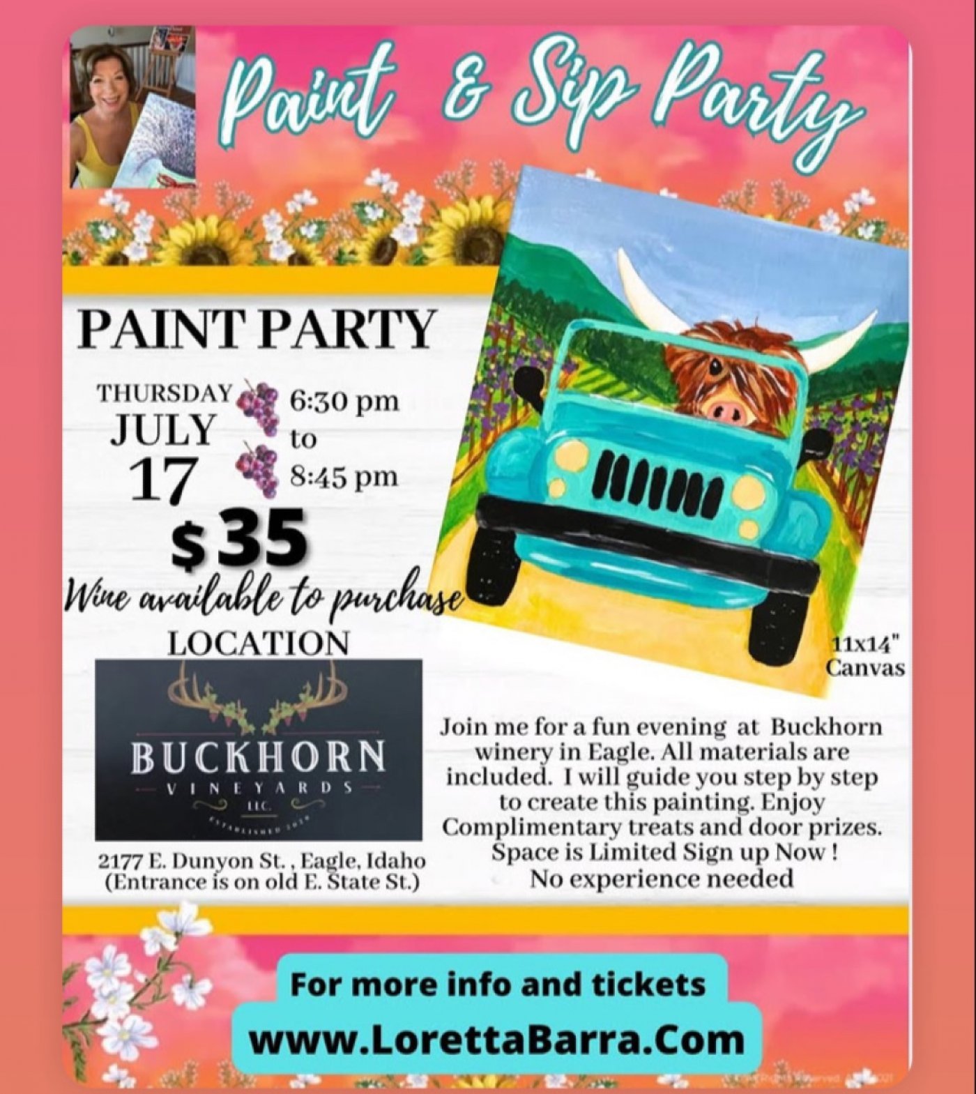 Highland Cow Paint and Sip, 17 July | Event in Eagle | AllEvents