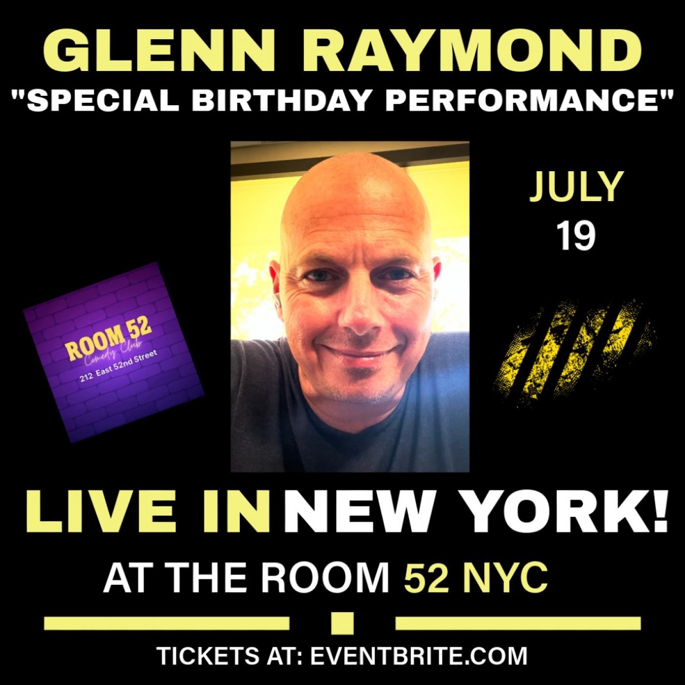 Glenn Raymond Live In New York at Room 52, 19 July | Event in New York | AllEvents