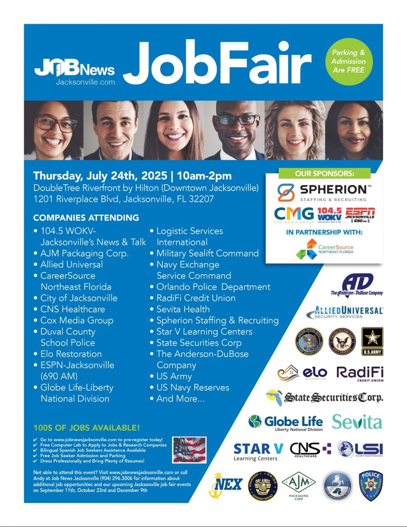 Jacksonville JOB FAIR - 25 Local Companies Hiring for 100's of JOBS, 24 July | Event in Jacksonville | AllEvents