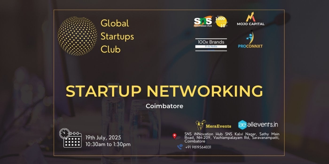 STARTUP NETWORKING Coimbatore 2025, 19 July | Event in Coimbatore | AllEvents