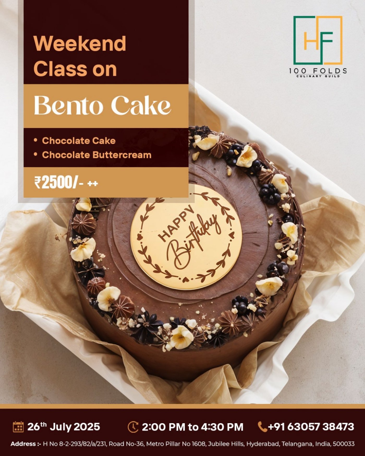 Workshop on Chocolate Bento Cake, 26 July | Event in Hyderabad | AllEvents