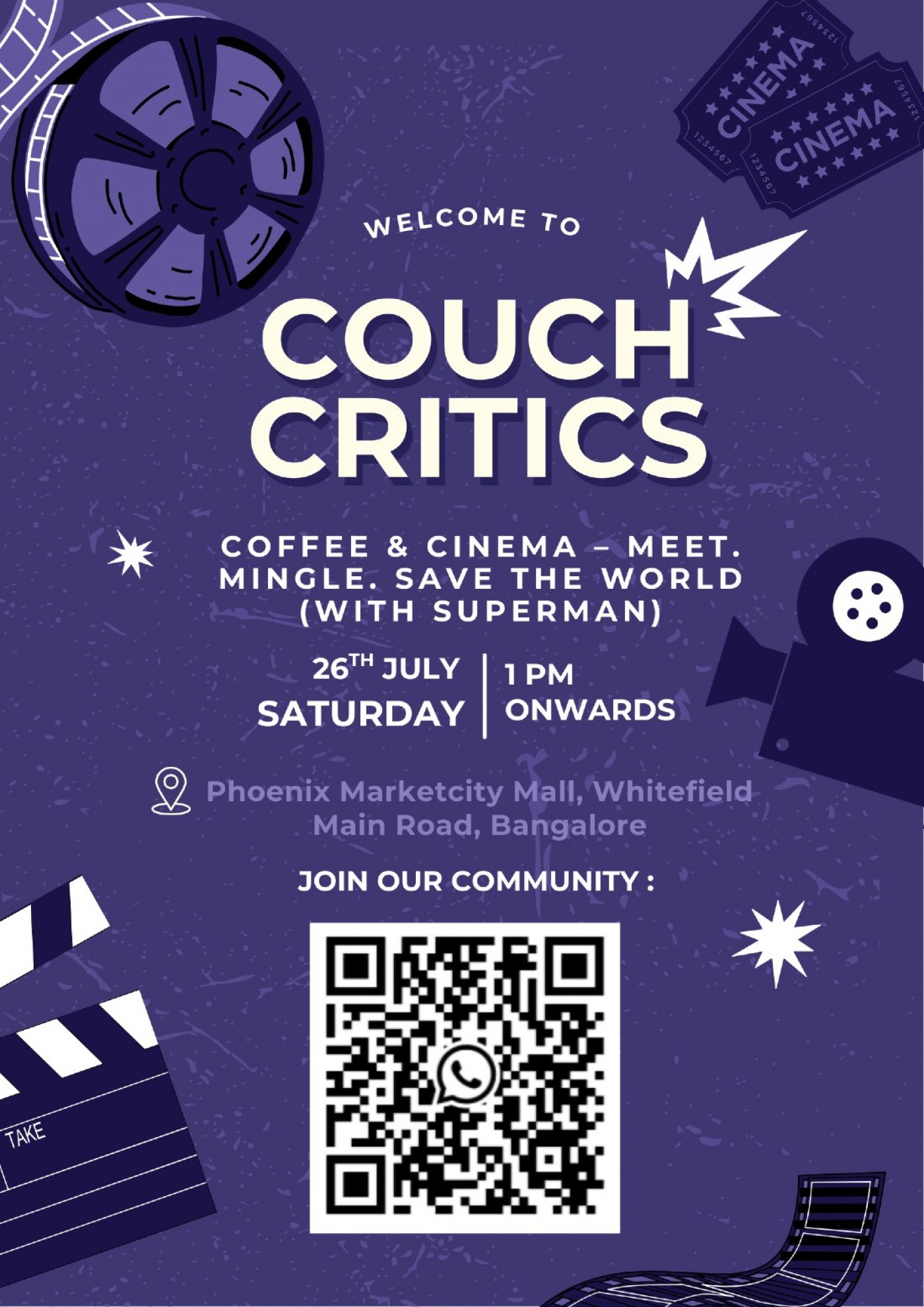 🎬 Coffee & Cinema – Meet. Mingle. Save the world (with Superman), 26 July | Event in Bangalore | AllEvents