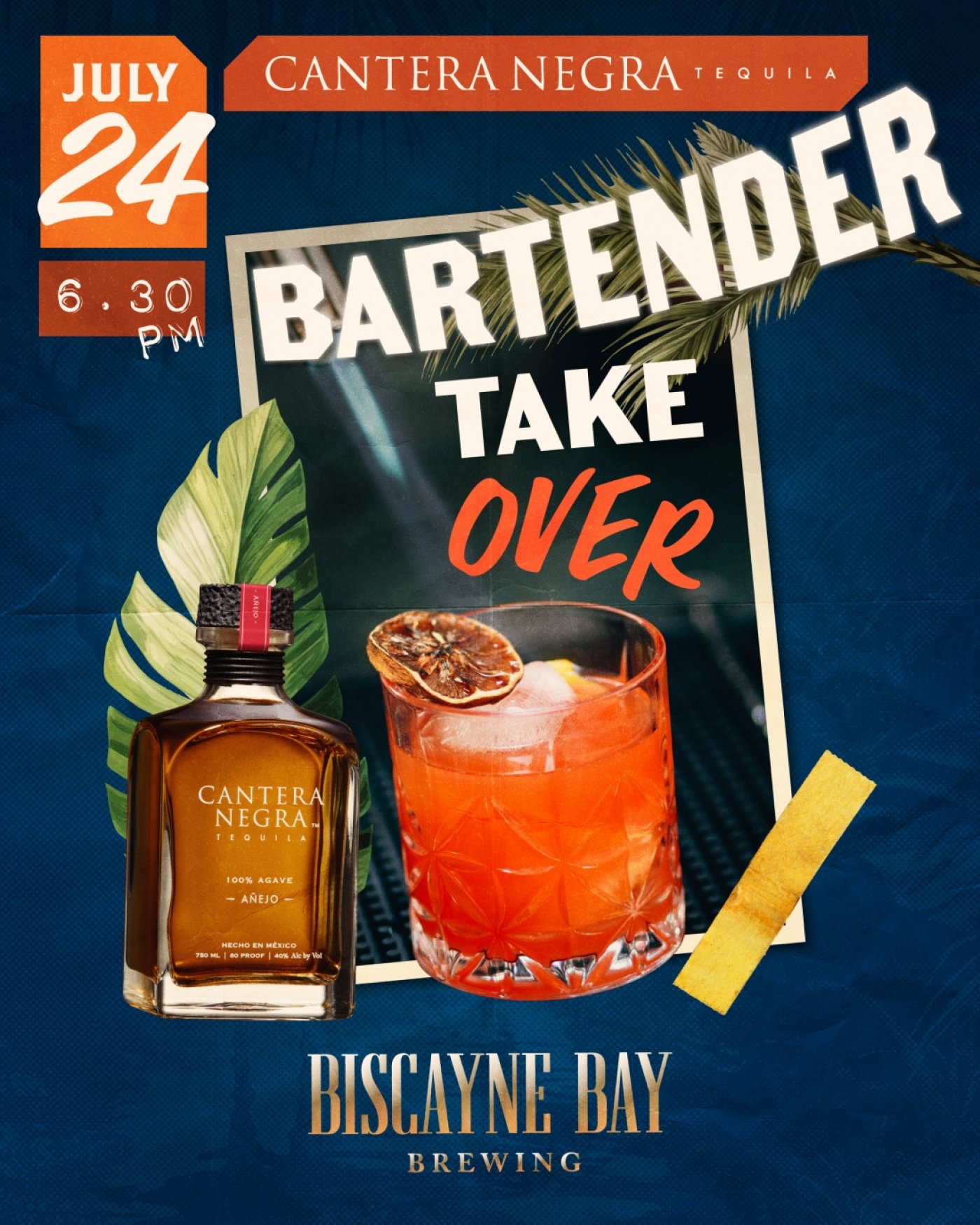 Cantera Negra Tequila Bartender Takeover at Biscayne Bay Brewing, 24 July | Event in Miami | AllEvents