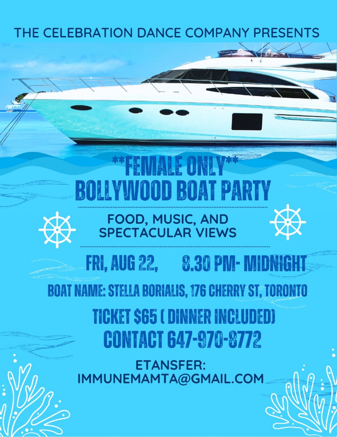 LADIES ONLY- BOLLYWOOD BOAT PARTY, 22 August | Event in Toronto | AllEvents