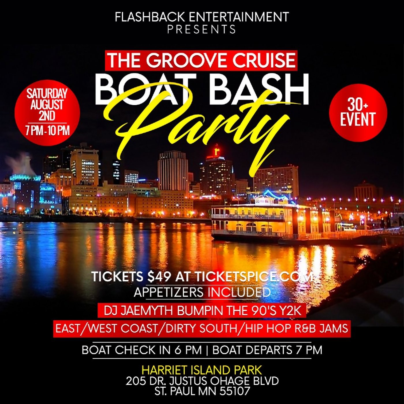 The Groove Cruise Boat Bash Party, 2 August | Event in Saint Paul | AllEvents