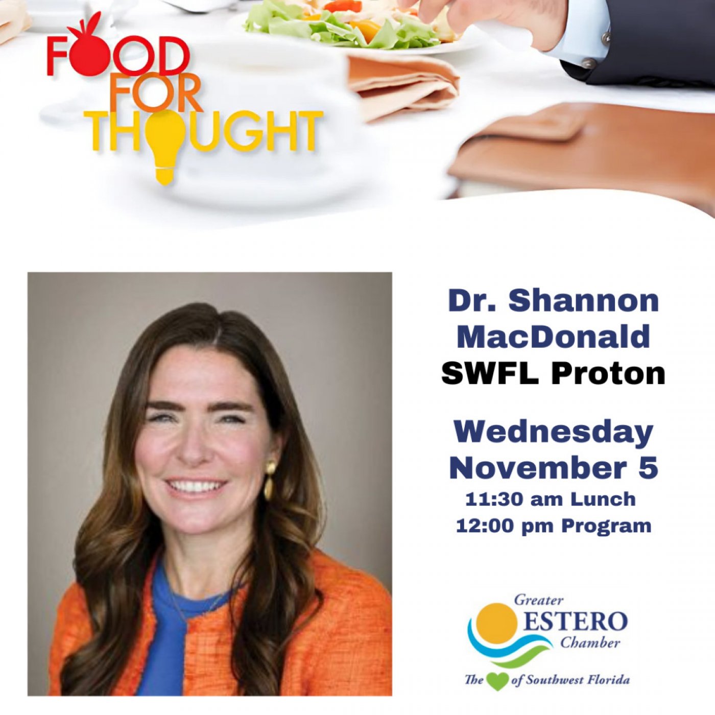 Food for Thought Featuring Dr. Shannon MacDonald, 5 November | Event in Estero | AllEvents