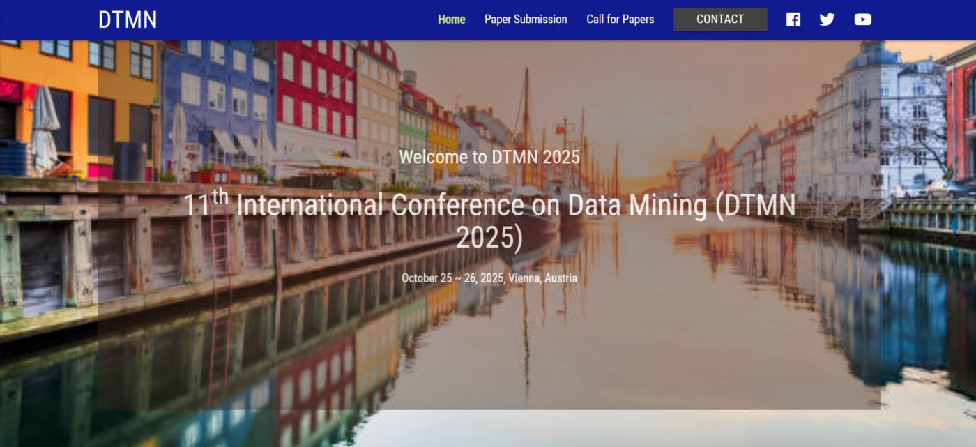 11th International Conference on Data Mining (DTMN 2025) | Event in Vienna | AllEvents