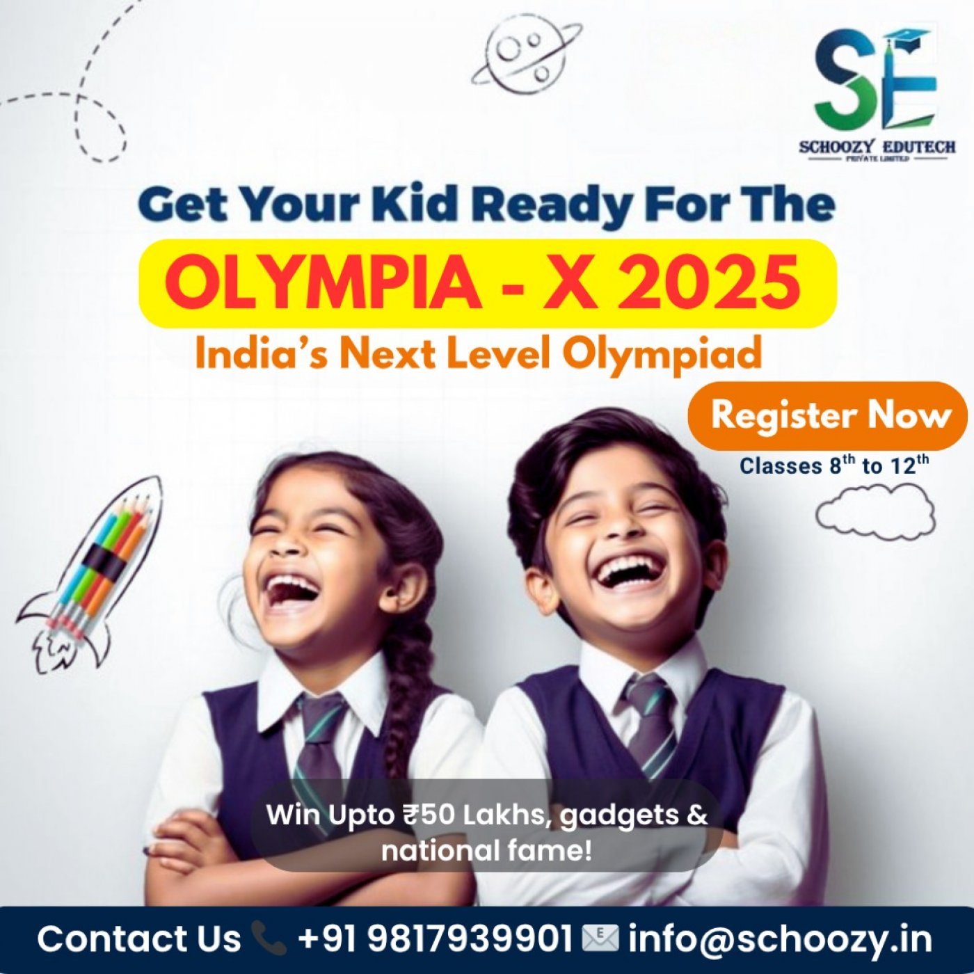 Olympia-X 2025 – India’s Next Level Olympiad by Schoozy Edutech Pvt. Ltd., 30 November | Online Event