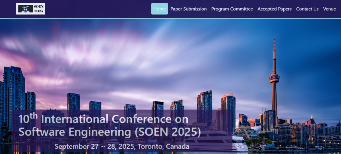 10th International Conference on Software Engineering (SOEN 2025), 27 September | Event in Canada | AllEvents
