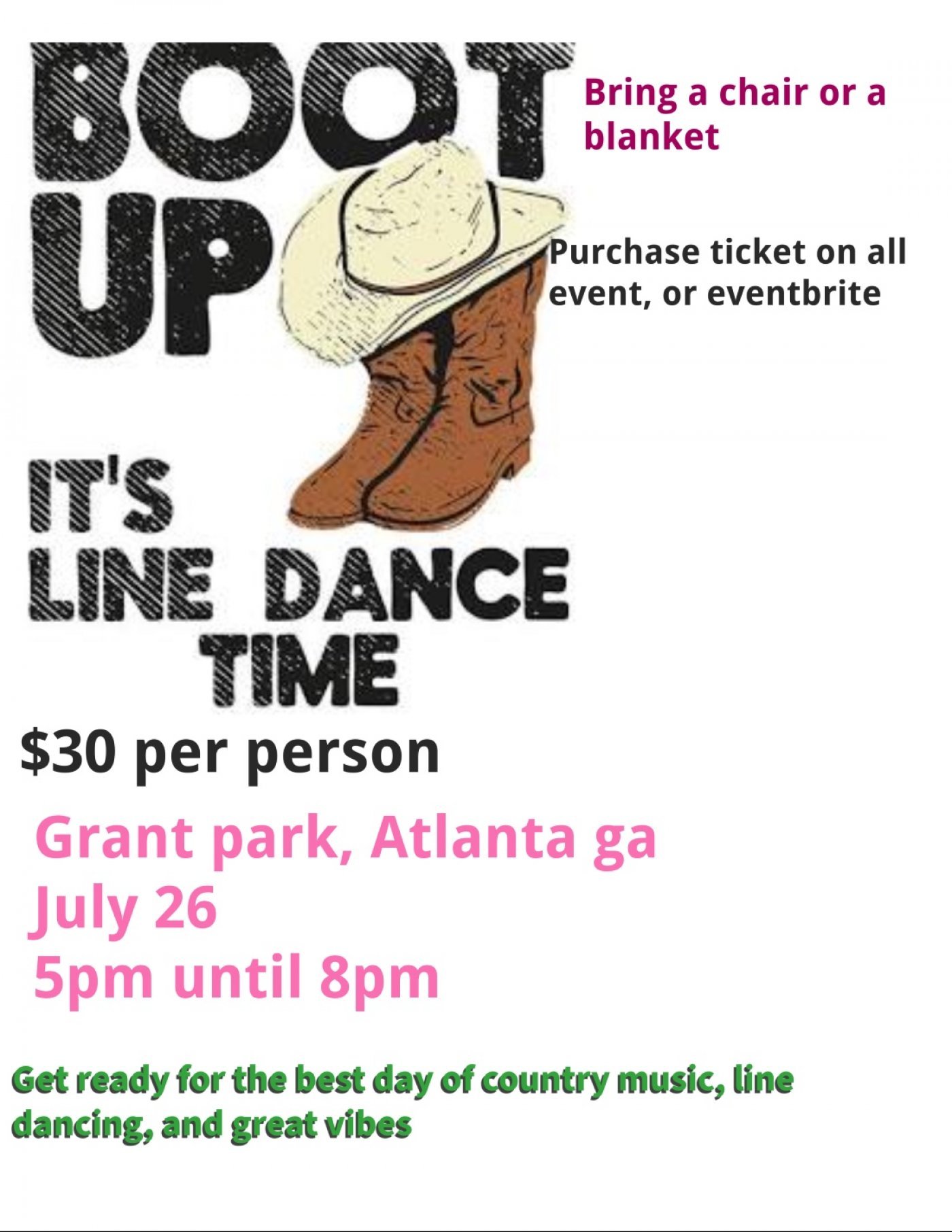 Boots and fan country dancing, 26 July | Event in Atlanta | AllEvents